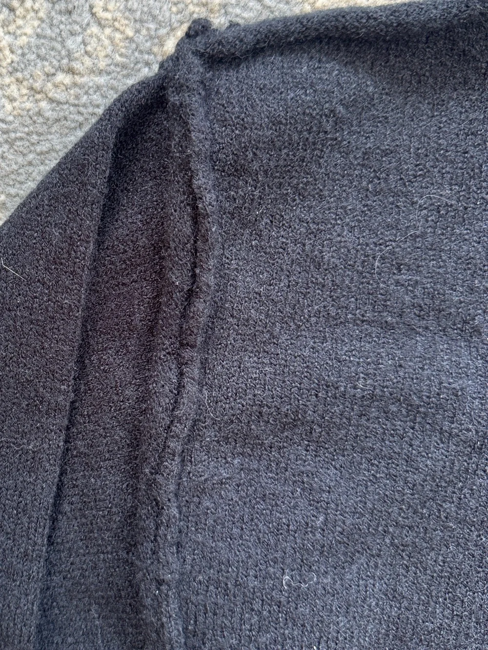 Commense Knit Turtleneck Side Slit Sweater Black Small